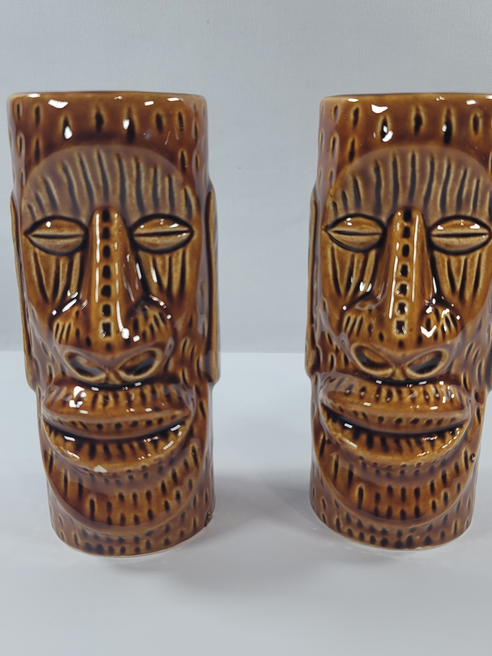 Vintage Ceramic Tiki Mugs Kahiki Supper Club Columbus Ohio Set Of 2